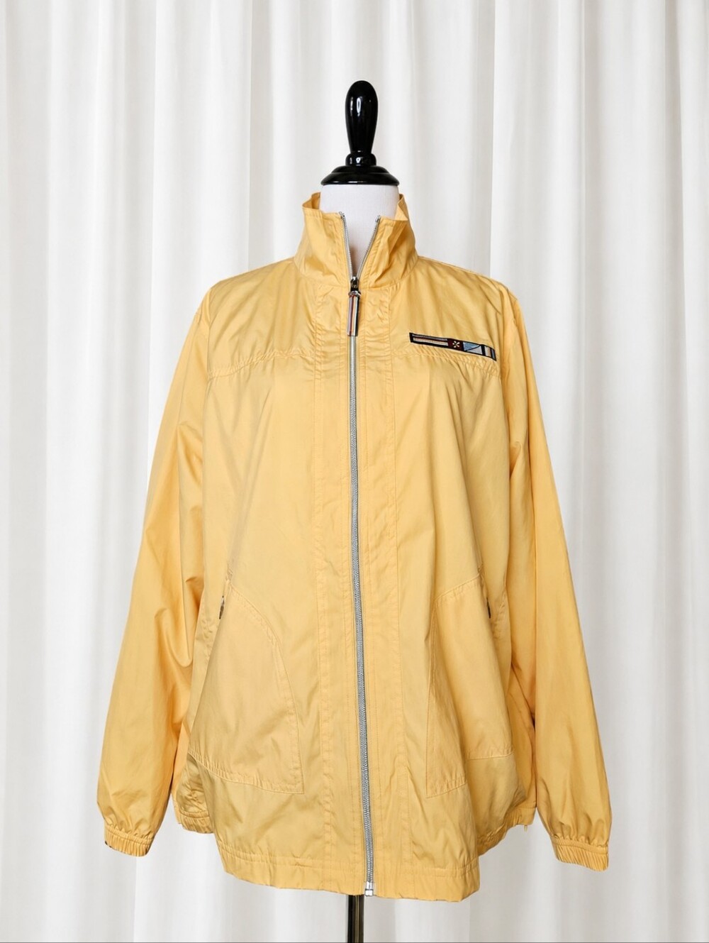 Vintage Catalina Butter Yellow Full Zip Lined Coastal Retro Windbreaker Jacket